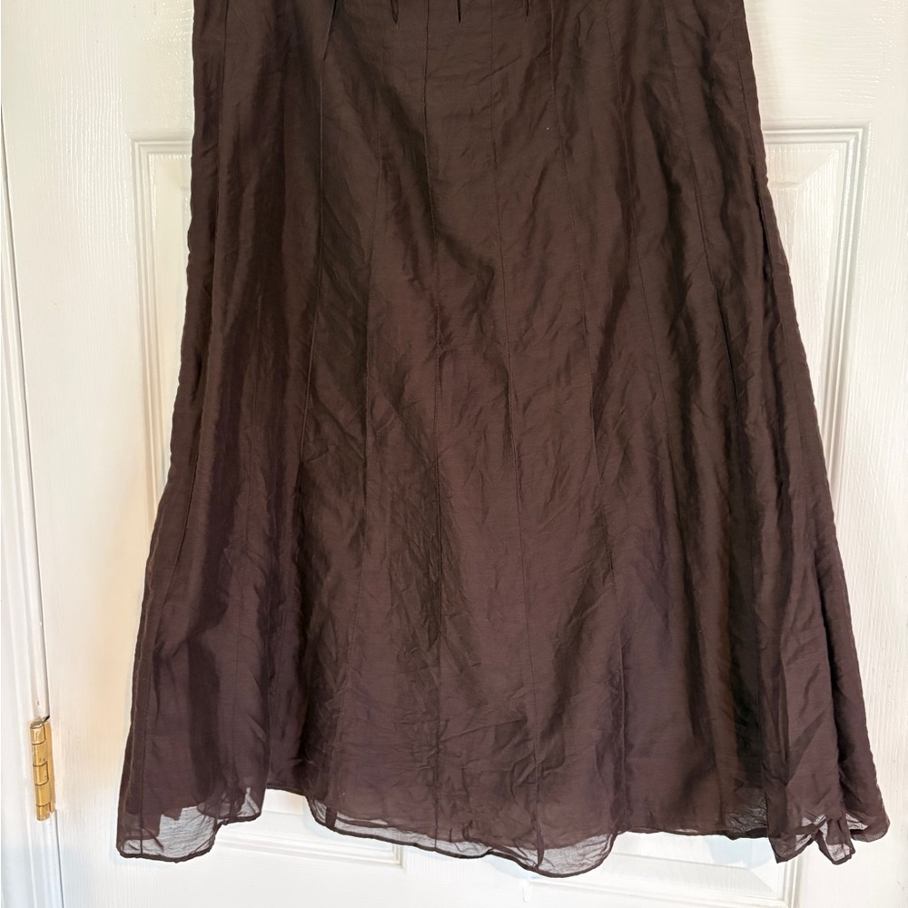 Isaac Mizrahi Dark Brown A-Line Skirt